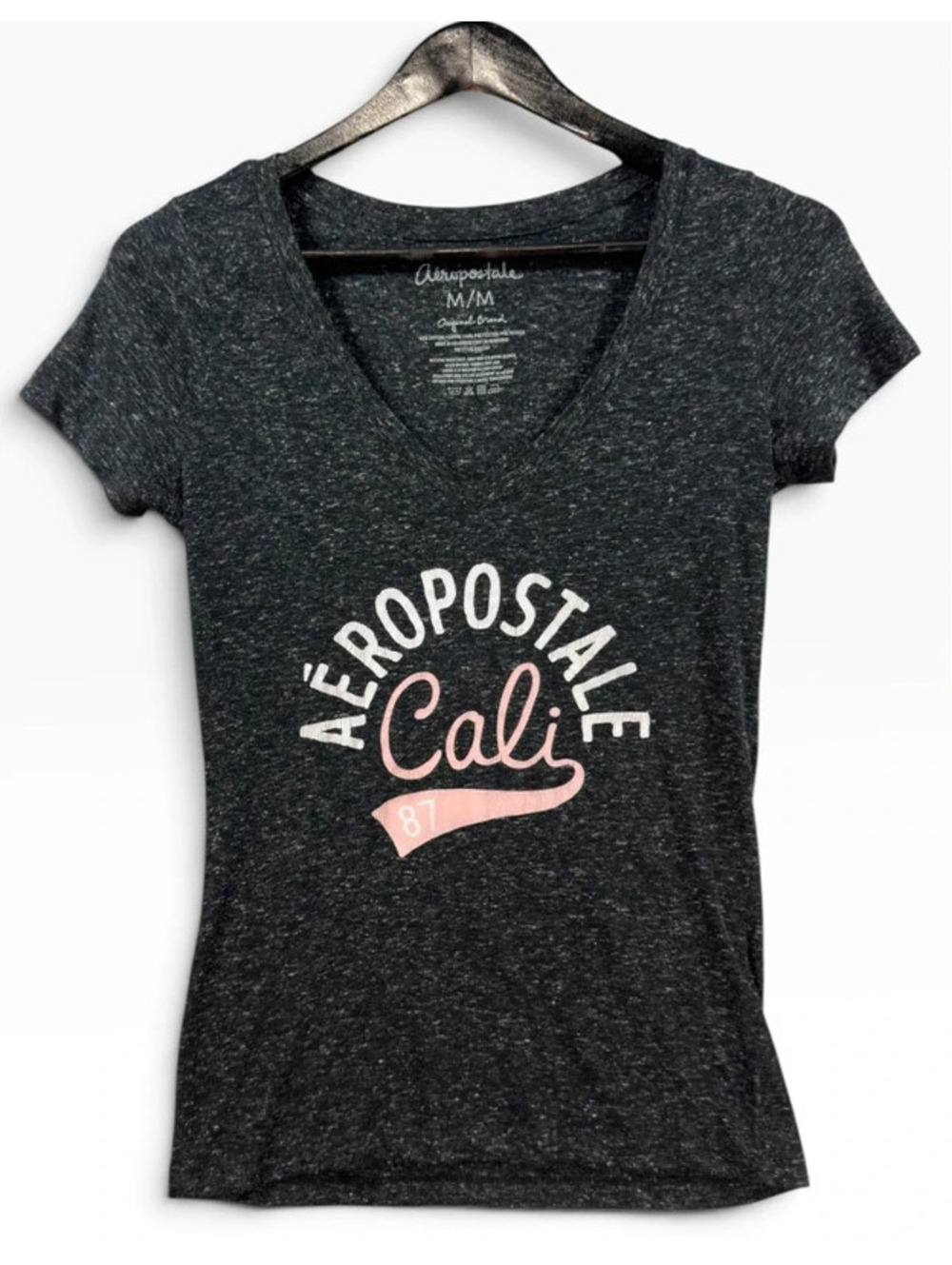 Aeropostale Cali 87 Graphic V-Neck Tee Women’s Medium I00144